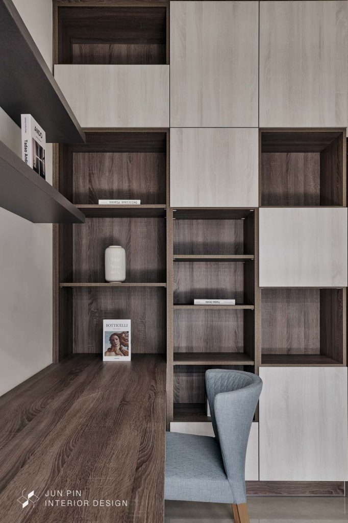新北市新莊區簡約現代風臥室房間書桌書櫃設計