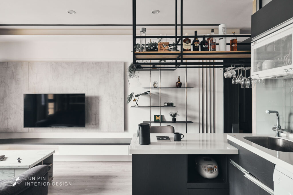 台北市文山區現代風室內設計裝潢客廳廚房
