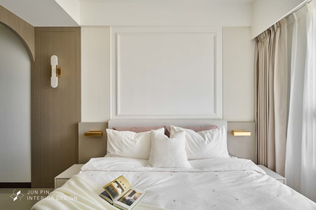 台北文山岫盧室內設計裝潢現代輕奢風房間臥室床頭板設計
