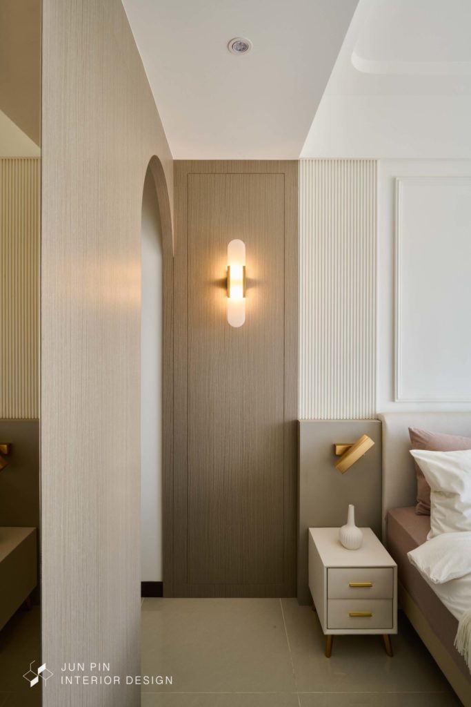 台北文山岫盧室內設計裝潢現代輕奢風房間臥室壁燈設計