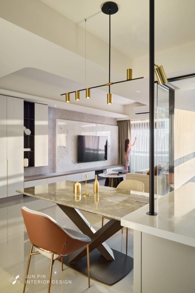 台北文山岫盧室內設計裝潢現代輕奢風開方式客廳設計