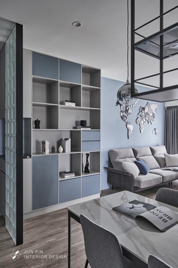 新北板橋京板澤室內設計裝潢現代風格單身宅客廳沙發背牆
