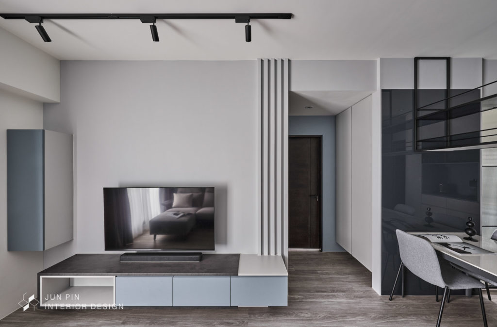 新北板橋京板澤室內設計裝潢現代風格單身宅客廳電視牆設計