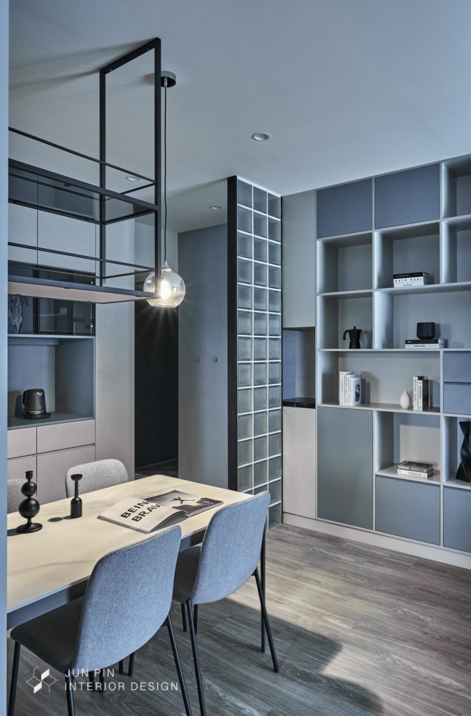 新北板橋京板澤室內設計裝潢現代風格單身宅吊燈收納設計