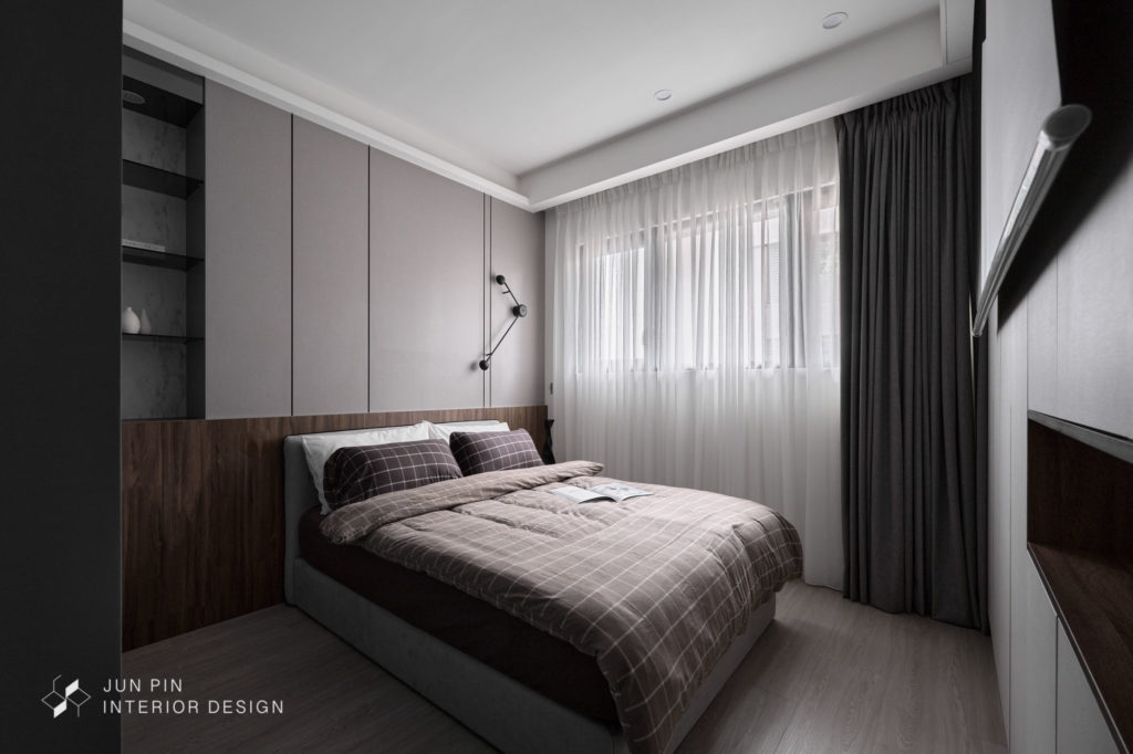 新北新莊宏普雙橡園室內設計裝潢28坪醫生現代風單身宅臥室房間